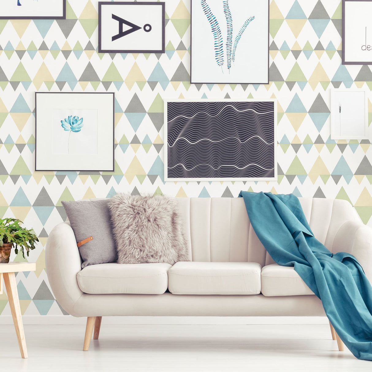 Trilogy Multicolor Geometric Wallpaper with Scandinavian Triangle Motif - A-Street Prints 2821-25130
