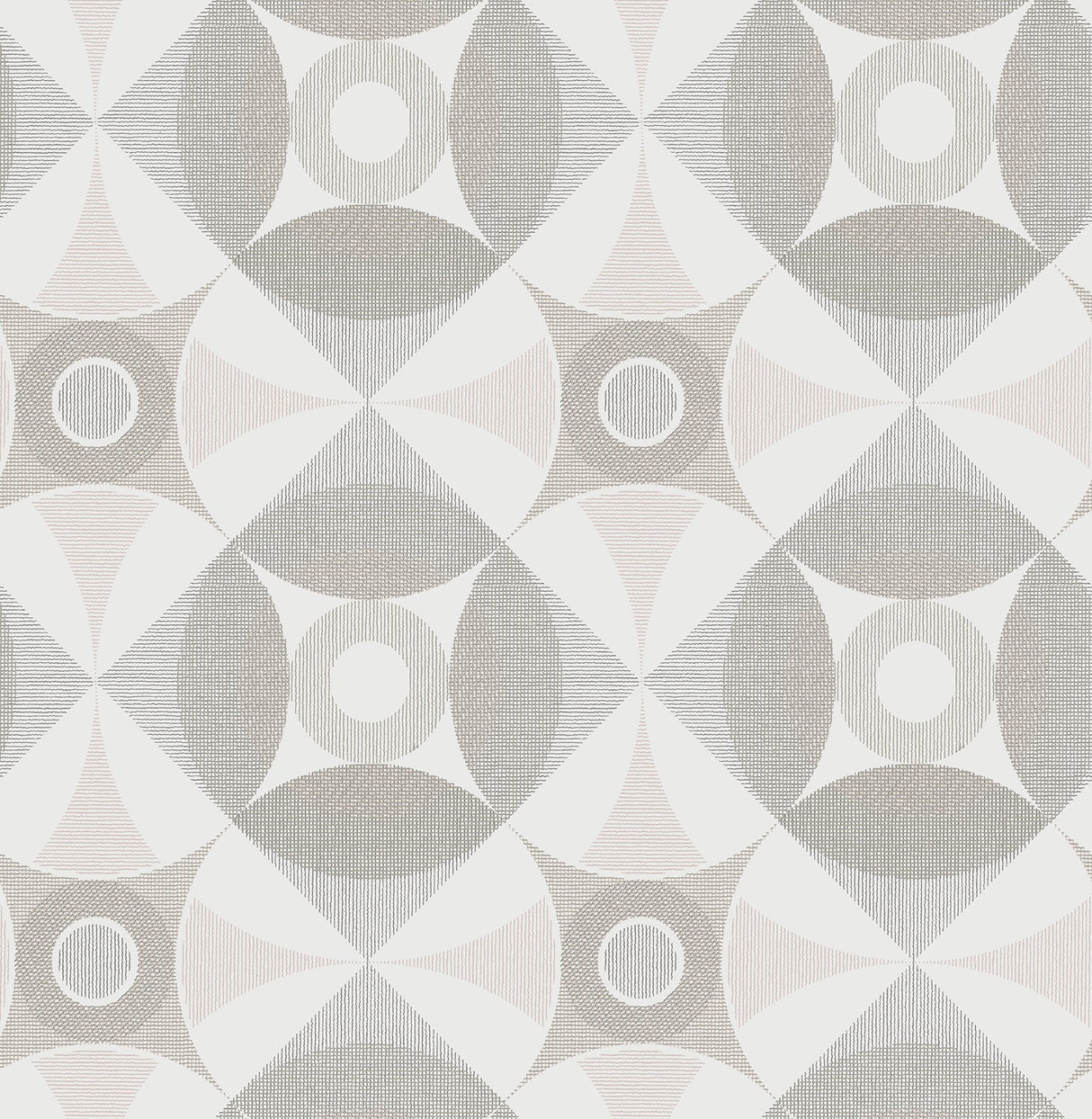 Ellis Light Brown Geometric Wallpaper with Scandinavian Overlapping Circle Motif - A-Street Prints 2821-25133