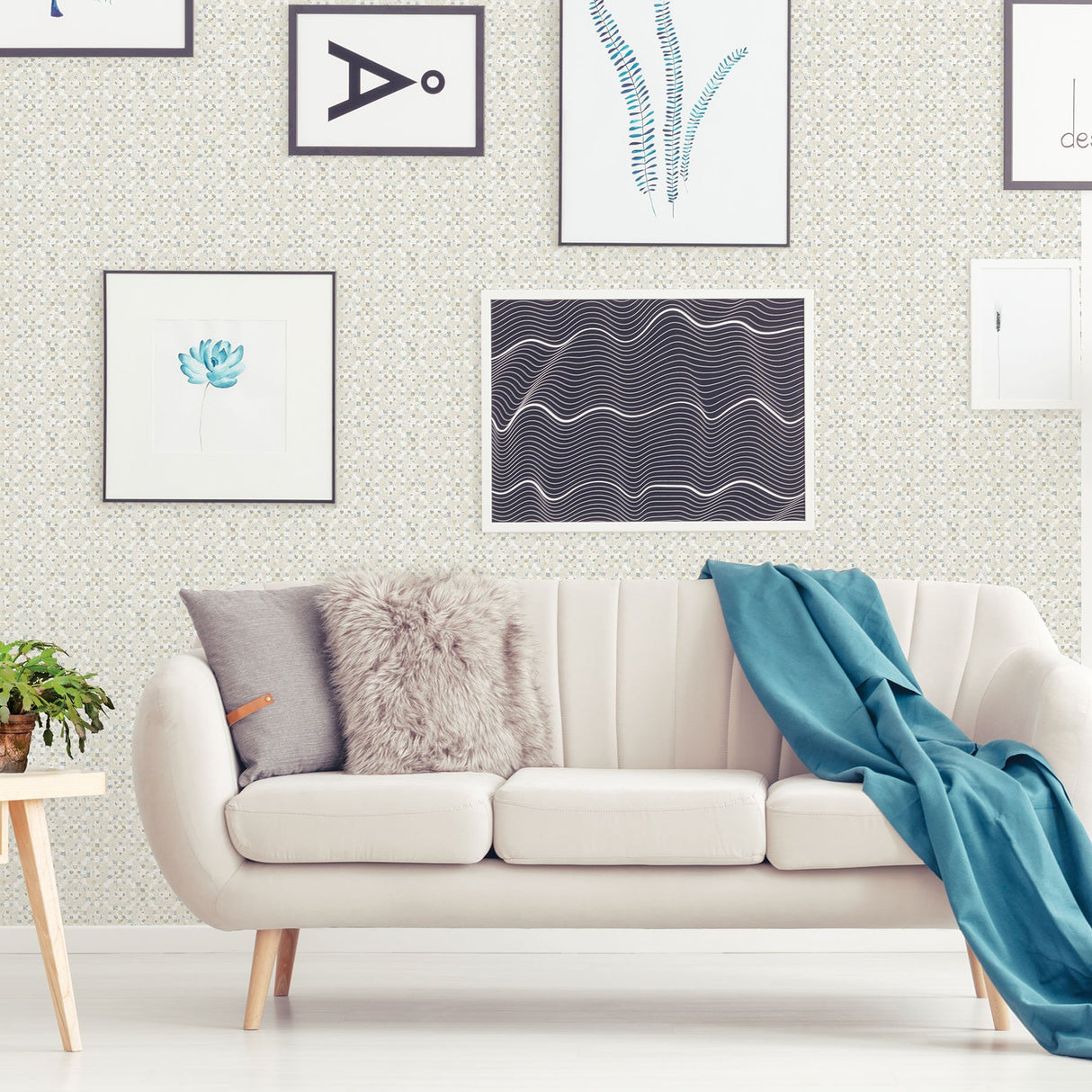 Tia Blue Texture Wallpaper with Scandinavian Textured Pattern, Raised Ink - A-Street Prints 2821-25139