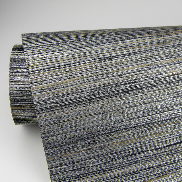 Fujian Silver Grasscloth Wallpaper with Textured Pattern - A-Street Prints 2829-80007