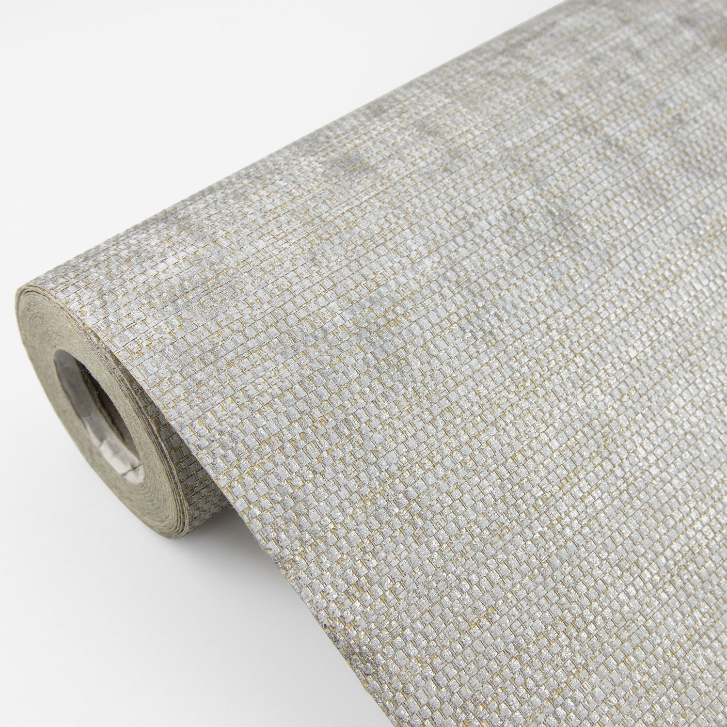 Kongur Silver Grasscloth Wallpaper