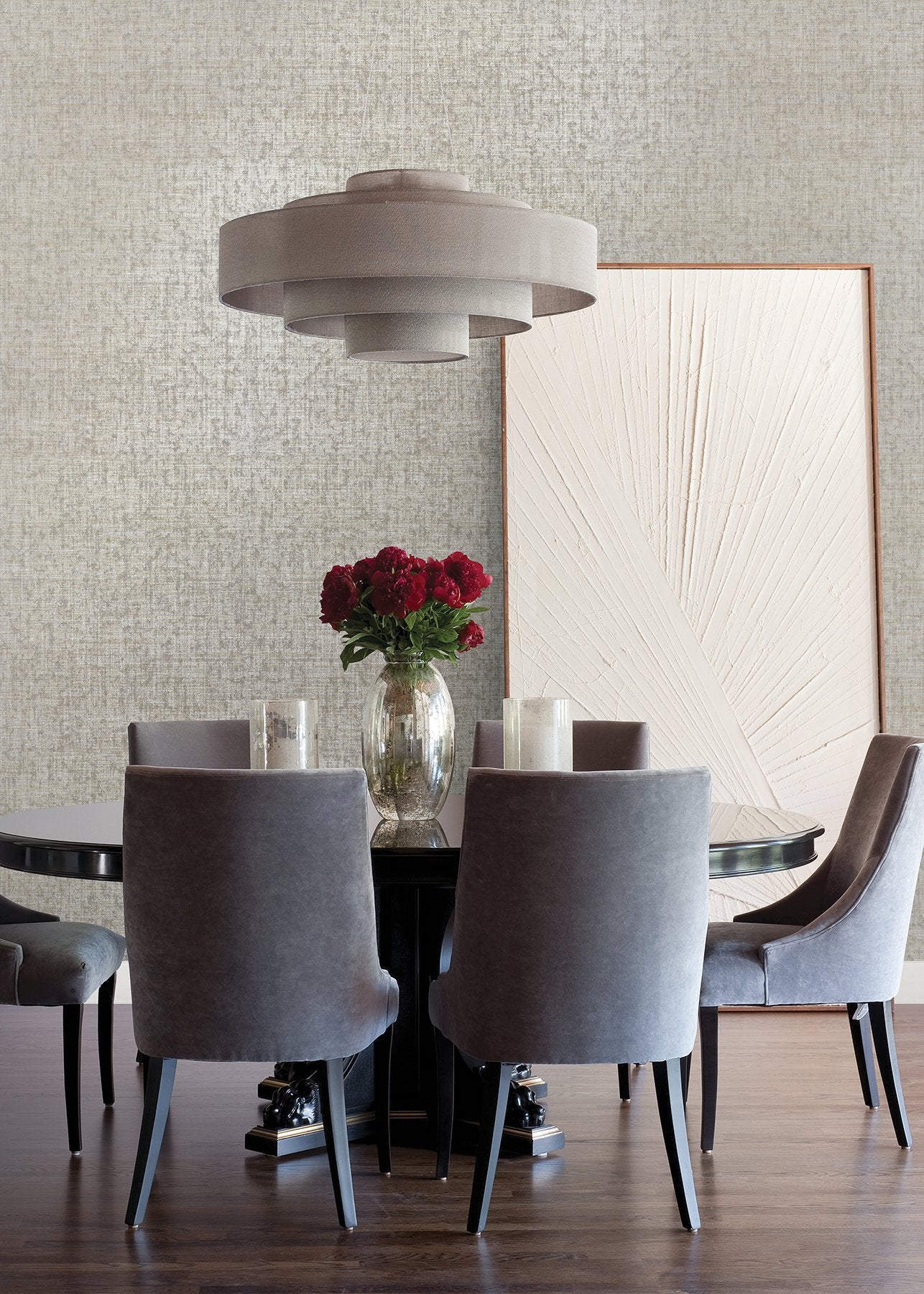 Kongur Silver Grasscloth Wallpaper