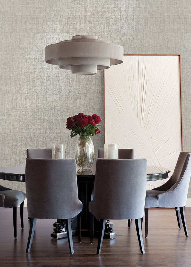 Kongur Silver Grasscloth Wallpaper