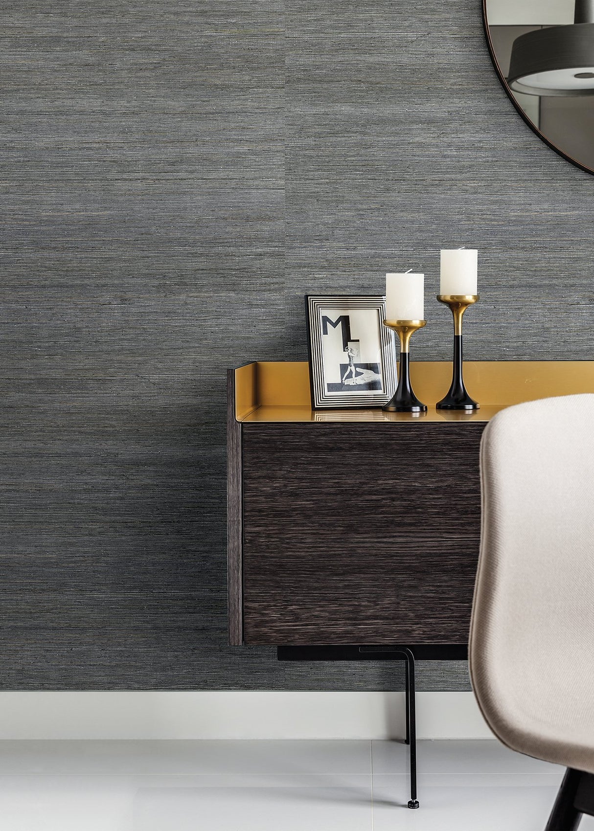 Shandong Slate Grasscloth Wallpaper - A-Street Prints 2829-80085