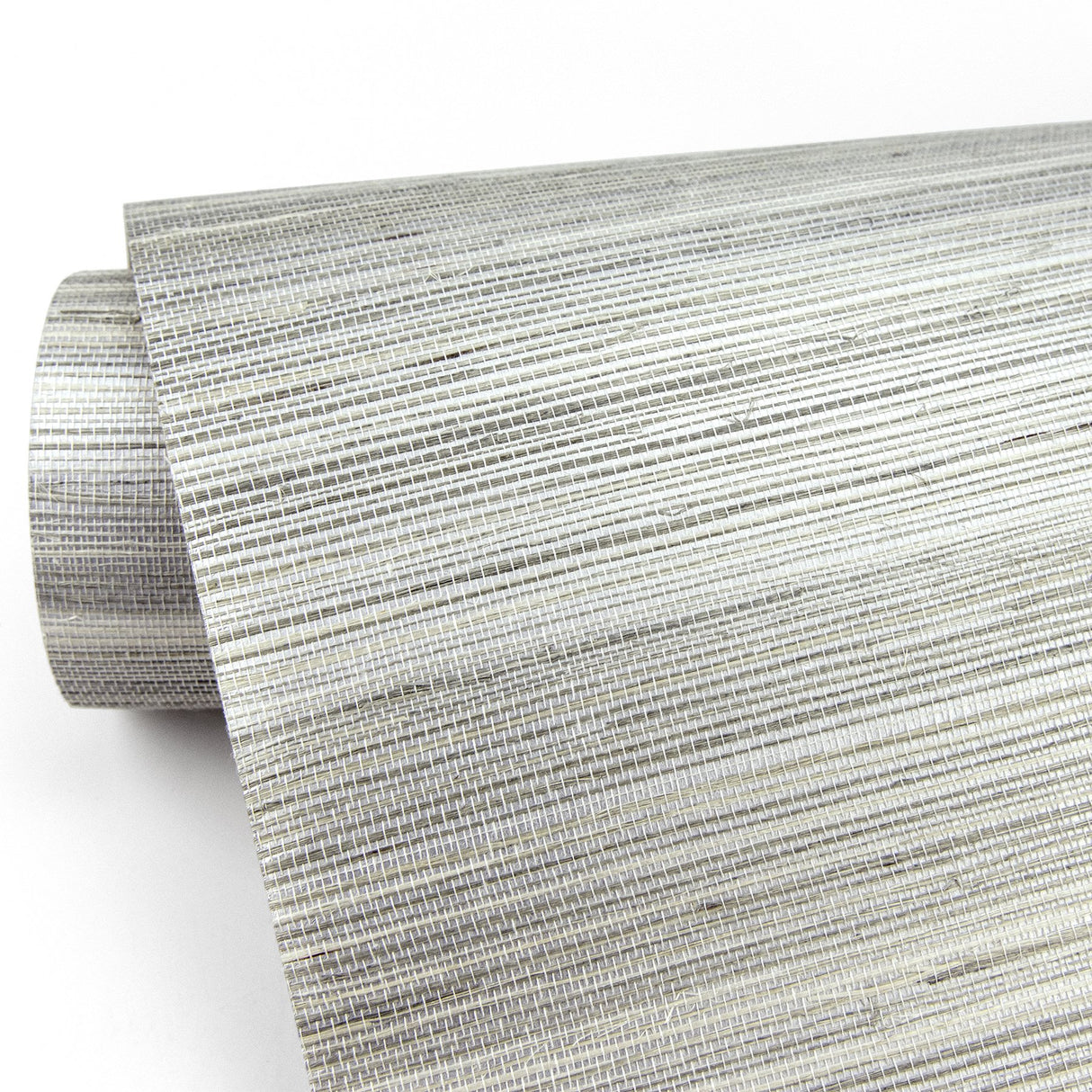 Zoysia Platinum Grasscloth Wallpaper with Textured Horizontal Fiber Pattern - A-Street Prints 2829-82022