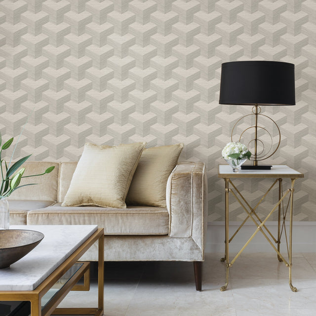 Y Knot Light Grey Geometric Texture Wallpaper with Modern Geometric Pattern - A-Street Prints 2829-82053