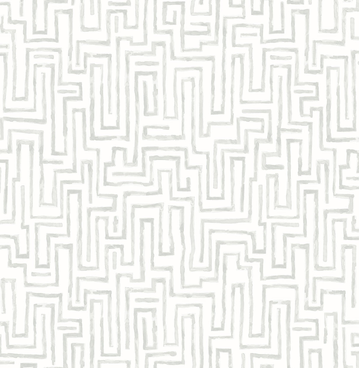 Ramble Grey Geometric Wallpaper with Watercolor Maze Pattern, Modern Non Woven Unpasted - A-Street Prints 2861-25703