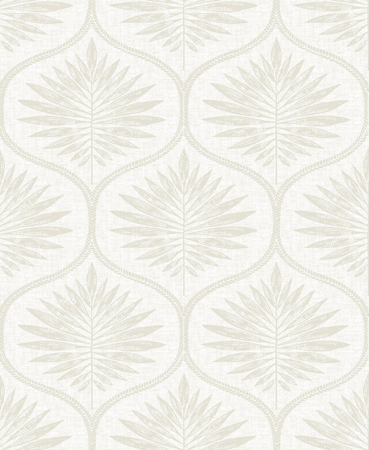 Laurel Bone Ogee Wallpaper with Scandinavian Botanical Motif - A-Street Prints 2861-25722