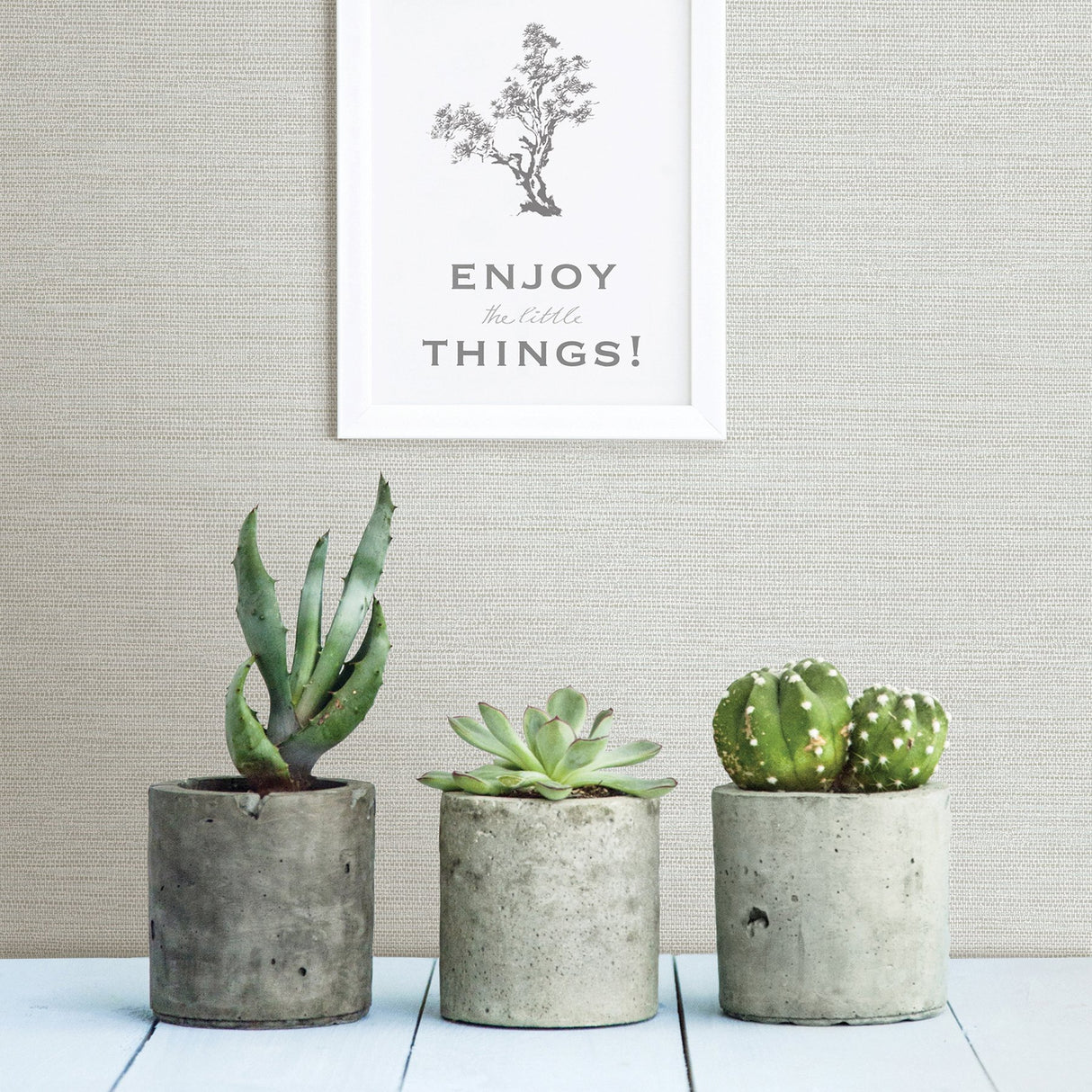 Agave Light Grey Faux Grasscloth Wallpaper with Coastal Graphics Pattern - 2902-24278