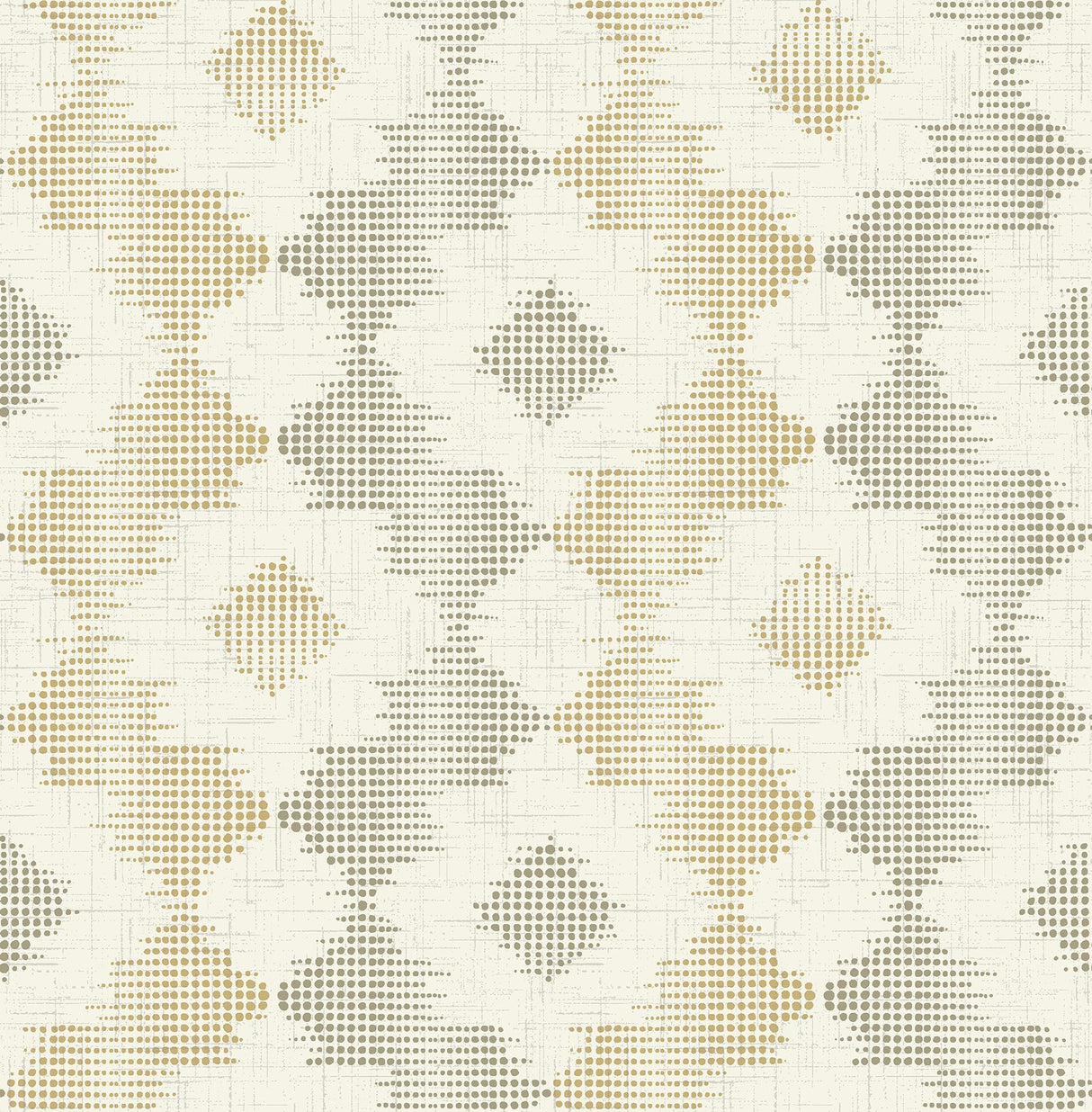 Babylon Mustard Abstract Floral Wallpaper with Dotted Geometric Flower Motif - A-Street Prints 2902-25522