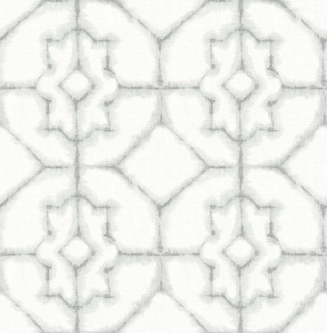 Verandah Grey Shibori Wallpaper with Distressed Geometric Motif - A-Street Prints 2902-25528