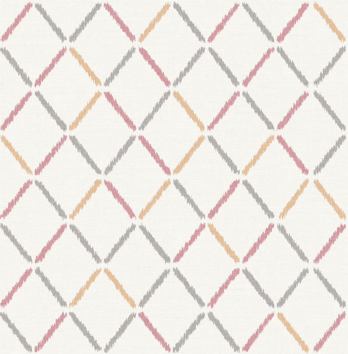 Allotrope Rose Linen Geometric Wallpaper with Ikat Diamond Pattern - A-Street Prints 2902-25536