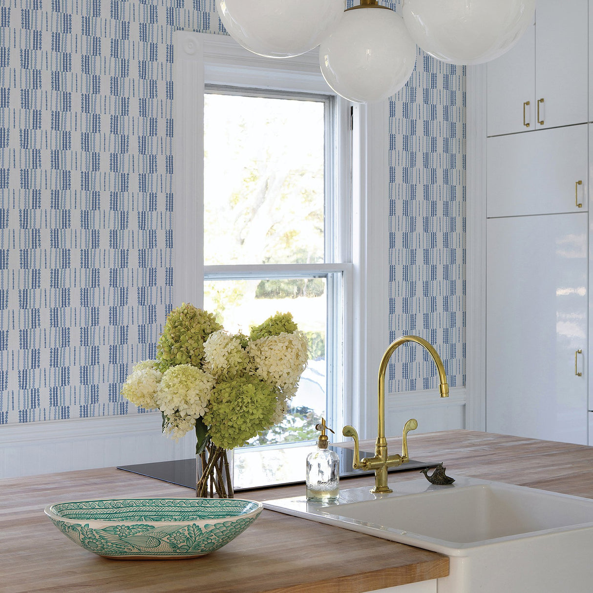 Burgen Blue Geometric Linen Wallpaper with Fabric & Woven Textures Pattern, Modern - A-Street Prints 2903-25806