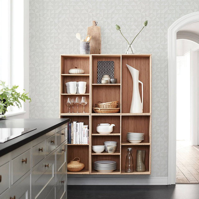 Gallerie Light Grey Geometric Wood Wallpaper with Raised Ink Texture - A-Street Prints 2908-25325