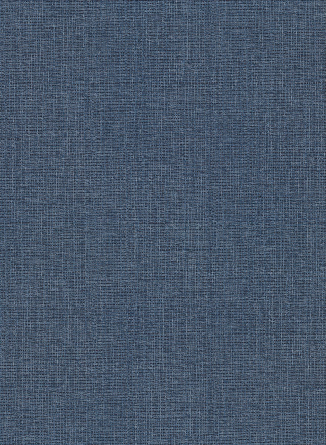 Claremont Indigo Faux Grasscloth Wallpaper