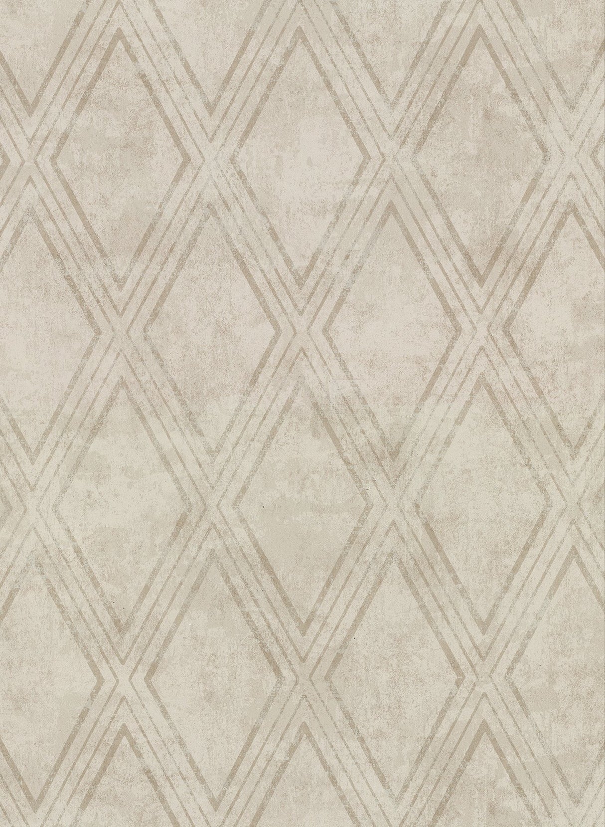 Dartmouth Taupe Faux Plaster Geometric Wallpaper with Distressed Textures - Warner 2921-51005