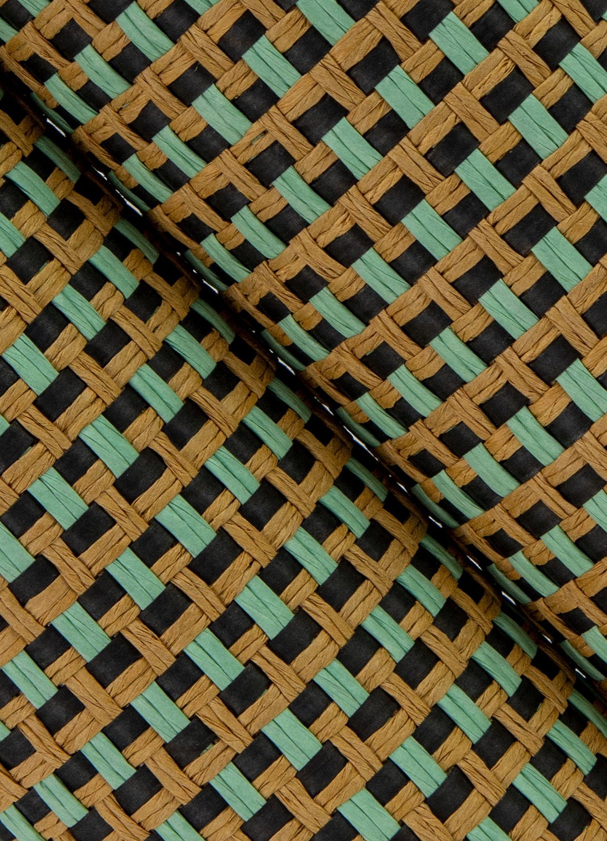 Ruolan Aqua Woven Wallpaper with Modern Geometric Paper Weave Grasscloth - A-Street Prints 2923-88065