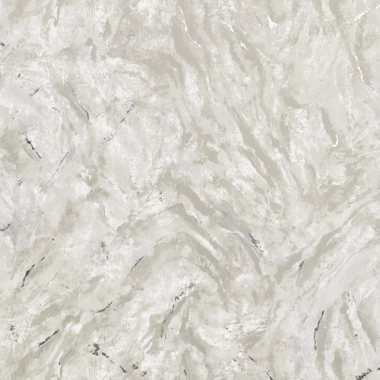 Titania Silver Marble Texture Wallpaper with Metallic Abstract Stone Motif - Brewster 2927-00106