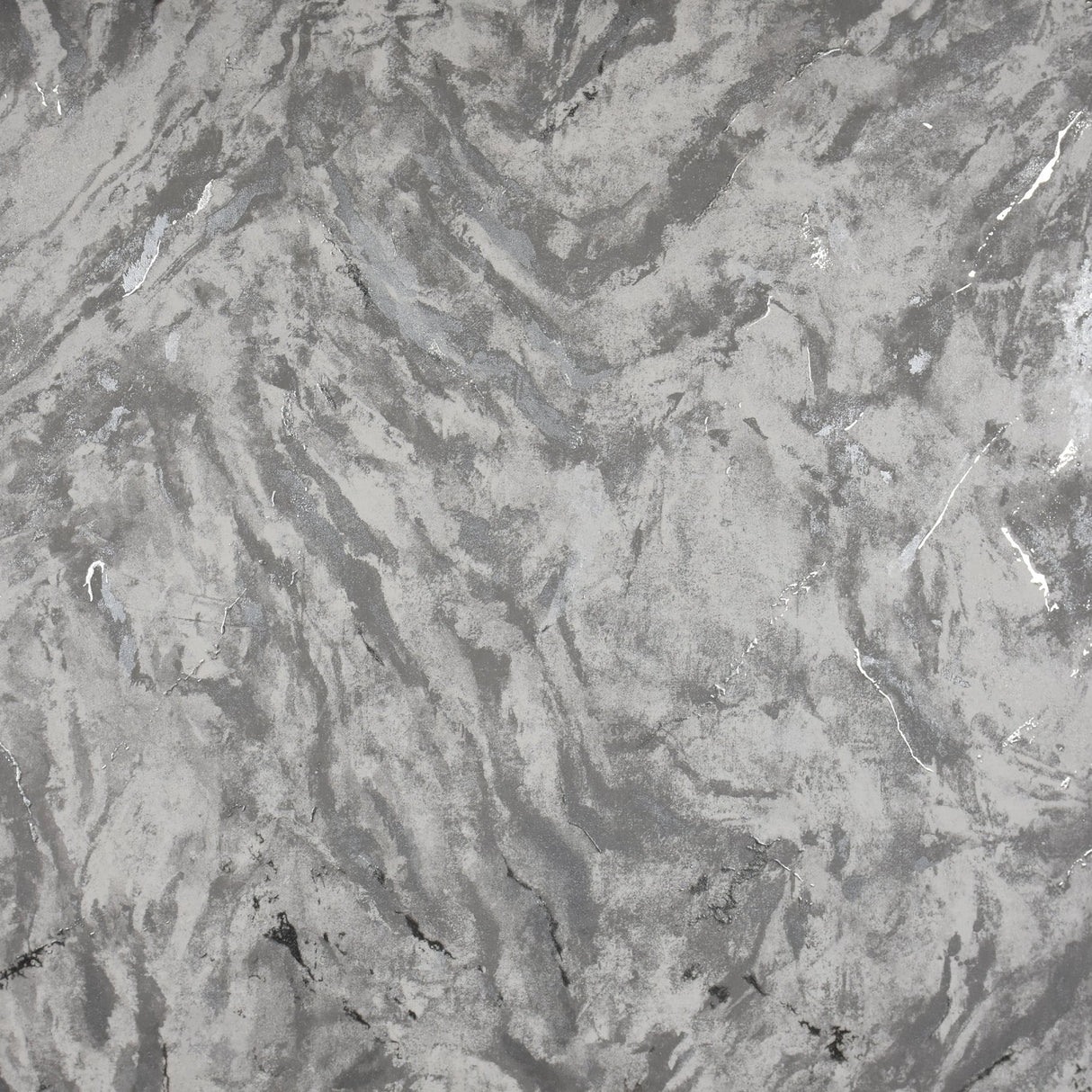Titania Pewter Marble Texture Wallpaper with Metallic Marble Motif - Brewster 2927-00107