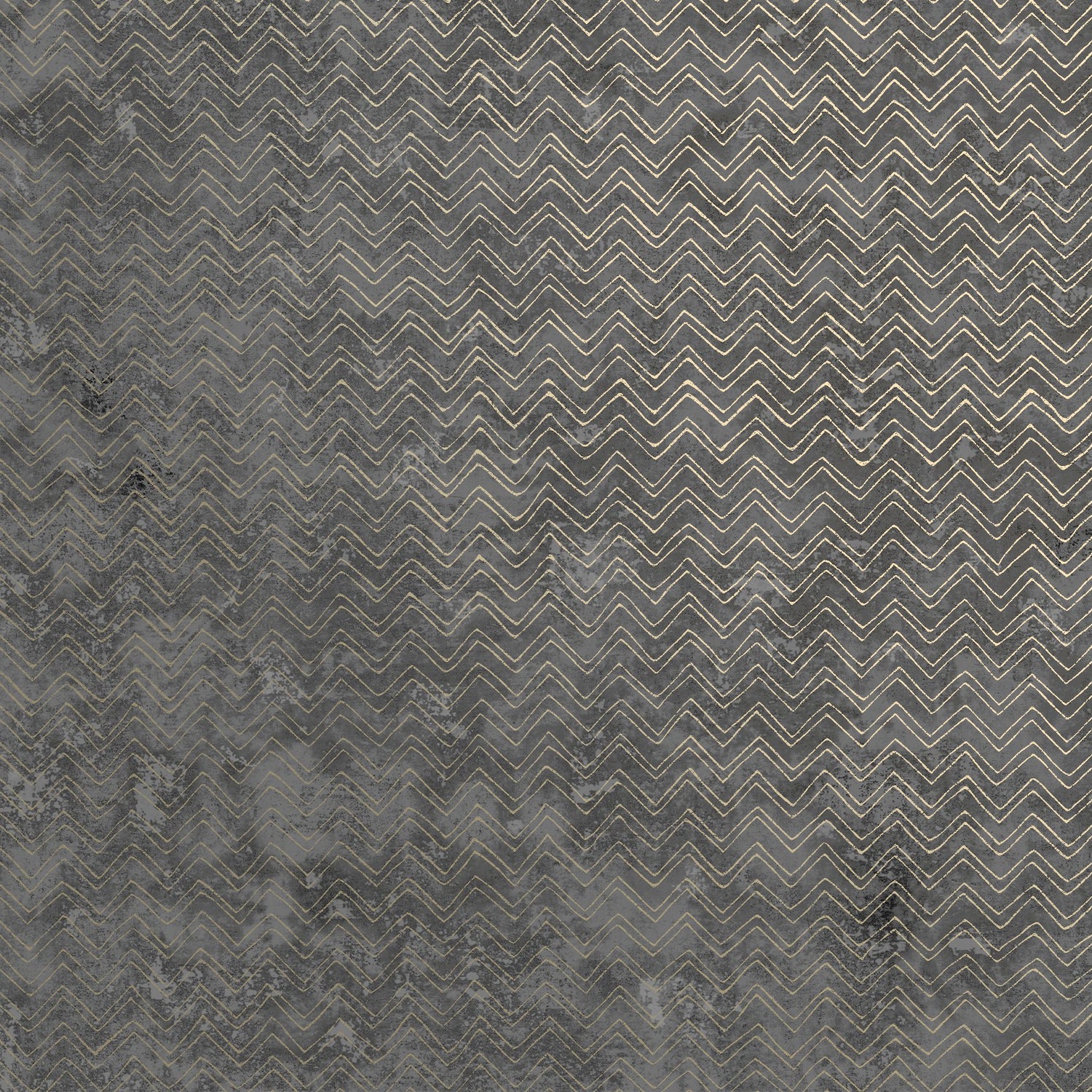 Luna Charcoal Distressed Chevron Wallpaper with Metallic Rose Gold Accents - Brewster 2927-00601