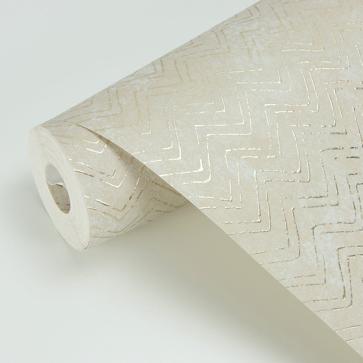 Luna Copper Distressed Chevron Wallpaper with Metallic Abstract Chevron Pattern - Brewster 2927-00603
