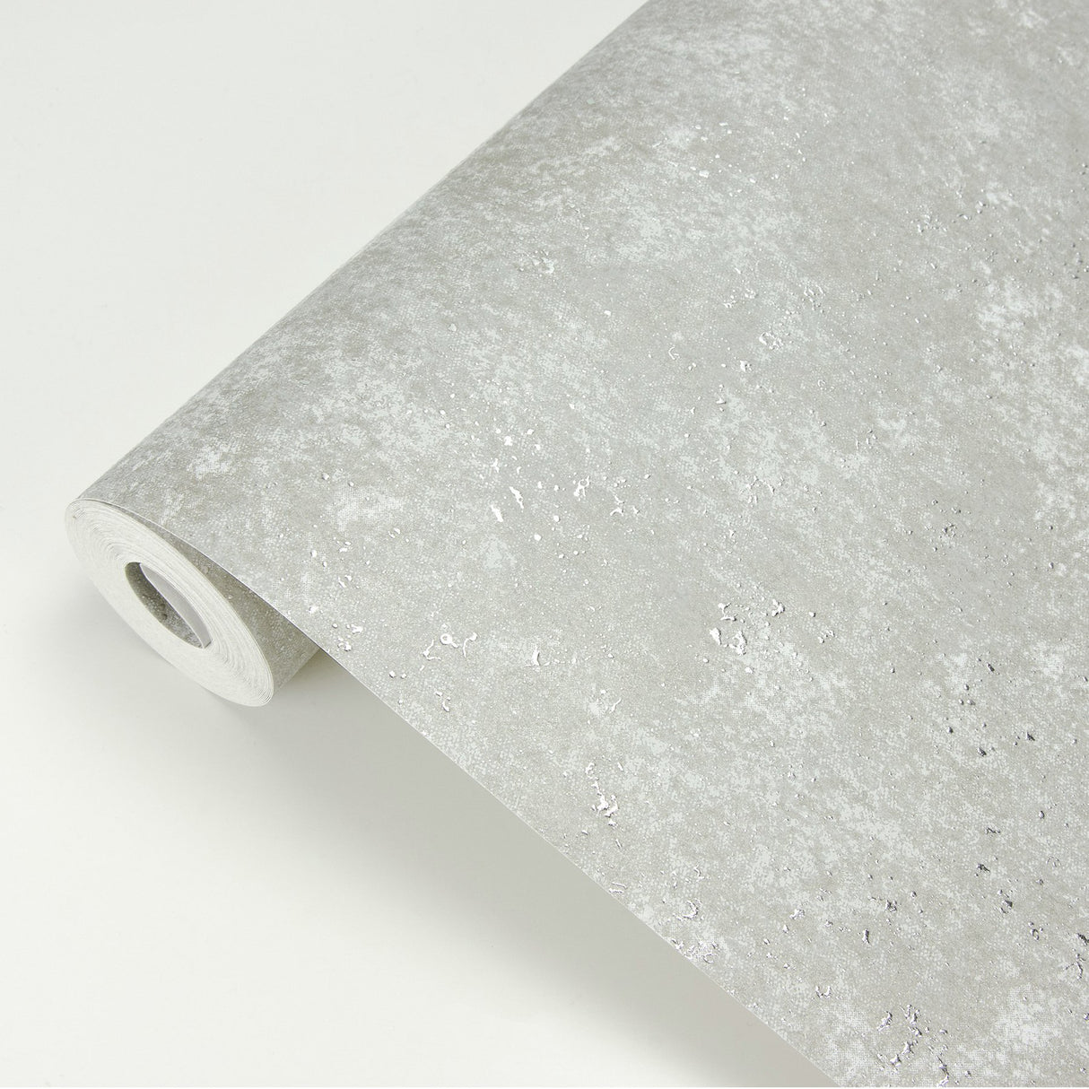 Drizzle Light Grey Speckle Wallpaper with Metallic Distressed Texture - Brewster 2927-00704