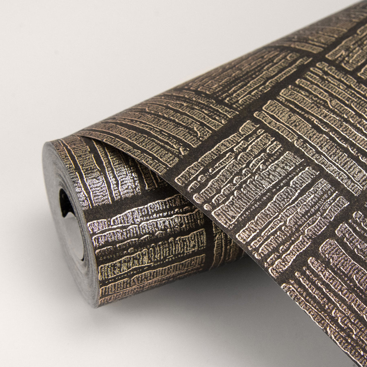 Glint Black Distressed Geometric Wallpaper with Metallic Glam Abstract Pattern - Brewster 2927-10501