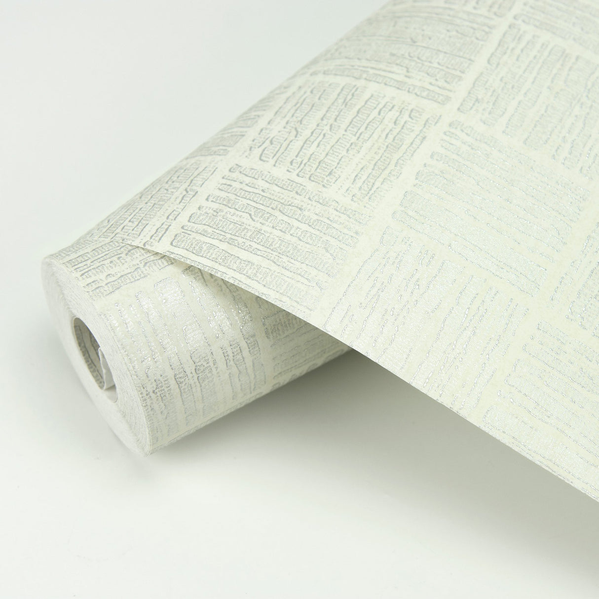 Glint Cream Distressed Geometric Wallpaper with Metallic Abstract Glam Style - Brewster 2927-10502