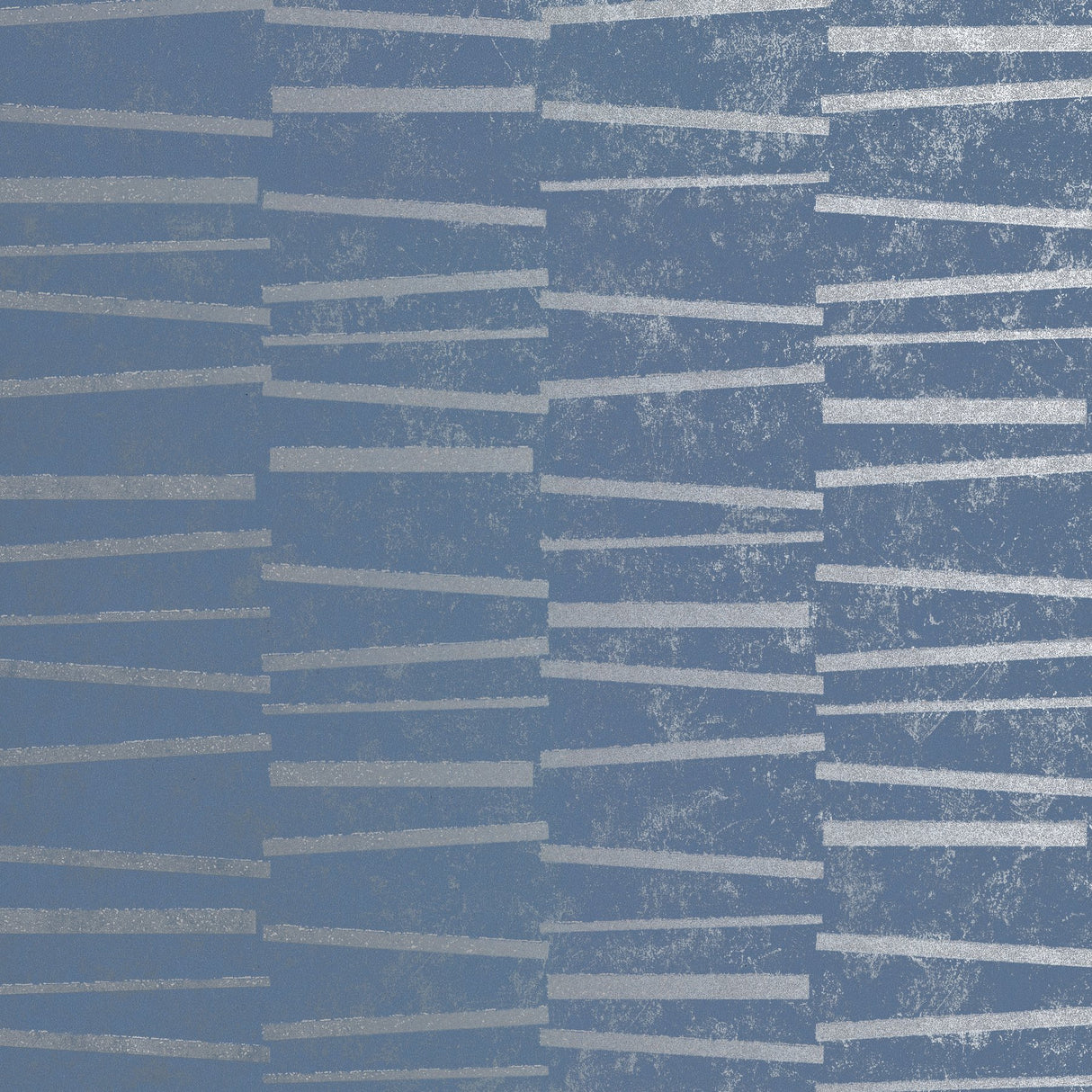 Luminescence Blue Abstract Stripe Wallpaper with Metallic Silver Geometric Motif - Brewster 2927-10604