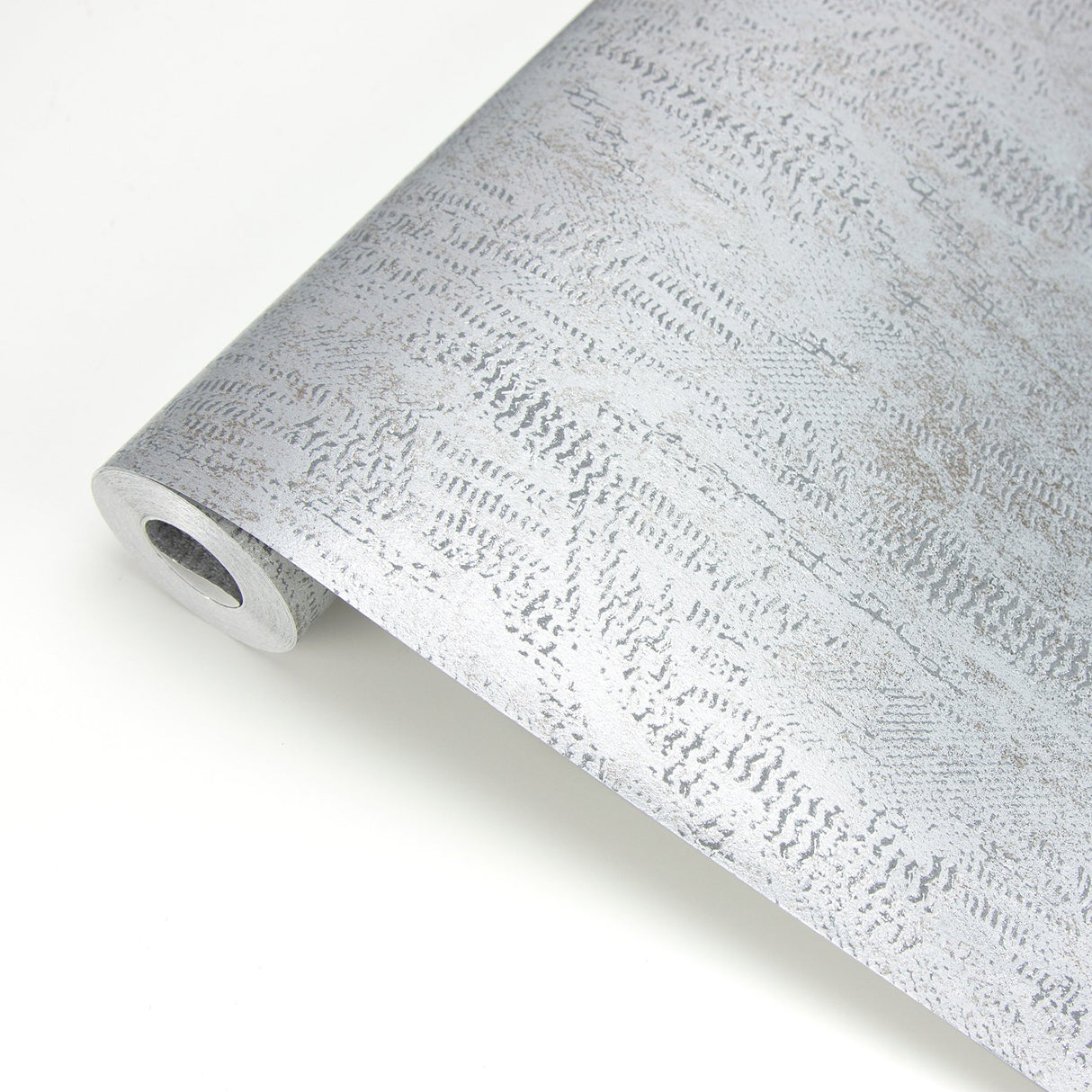 Luster Silver Distressed Texture Wallpaper with Metallic Abstract Modern Pattern - Brewster 2927-20301