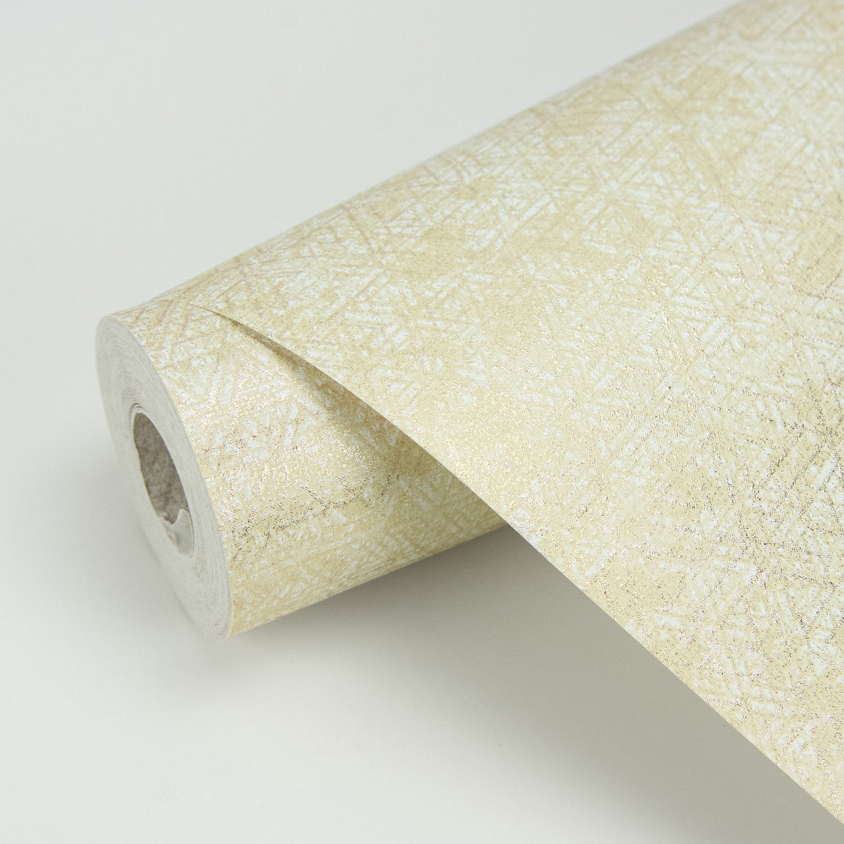 Cosmic Champagne Geometric Wallpaper with Metallic Abstract Triangle Pattern - Brewster 2927-21001