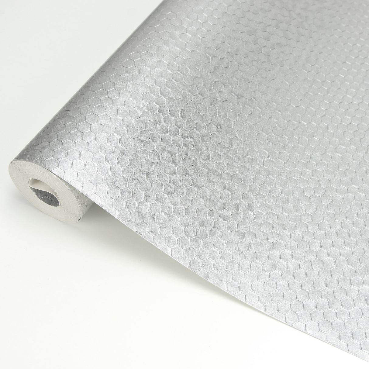 Carbon Silver Honeycomb Geometric Wallpaper with Industrial Abstract Honeycomb Pattern - Brewster 2927-42485