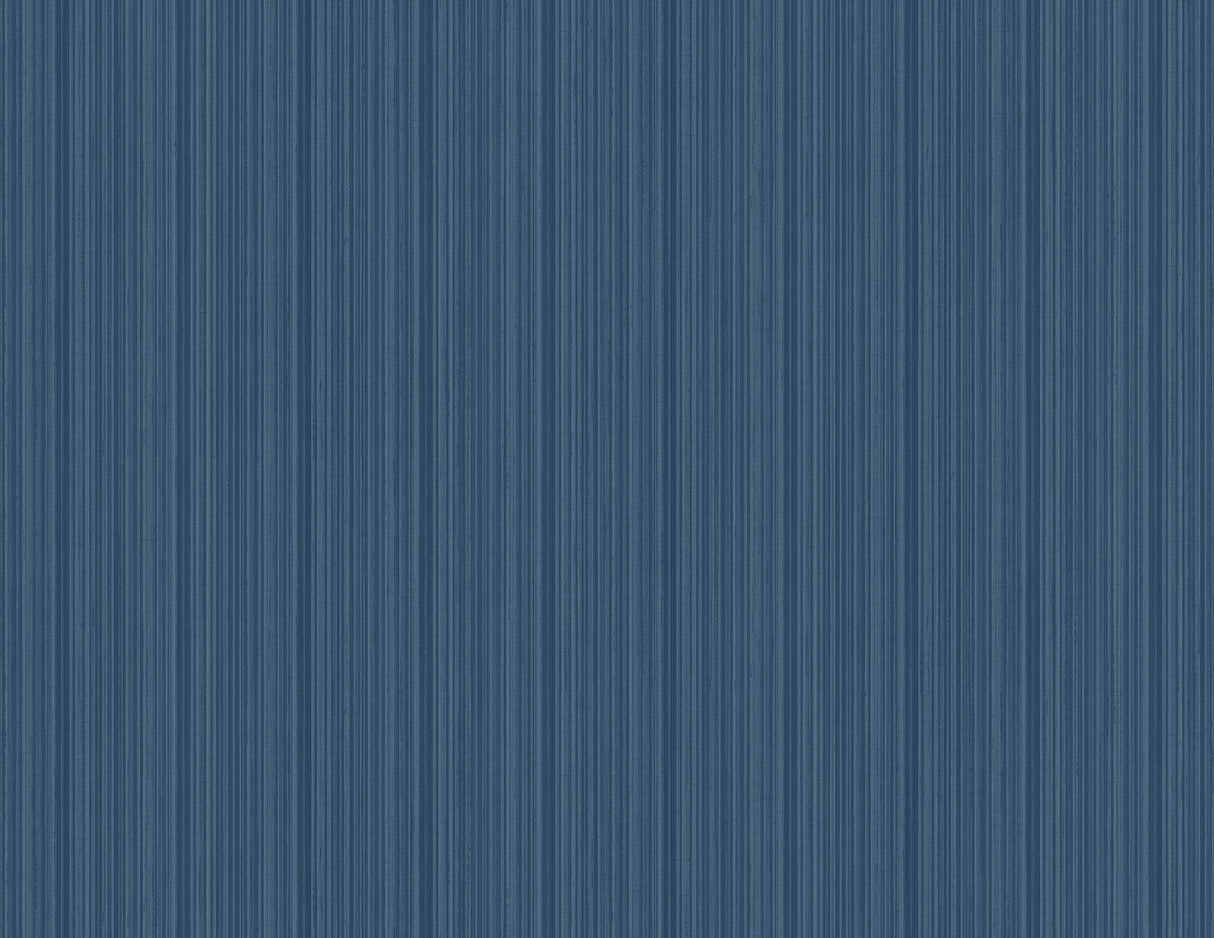 Sebasco Denim Vertical Pinstripe Wallpaper with Farmhouse Stripes Pattern - Brewster 2927-80302