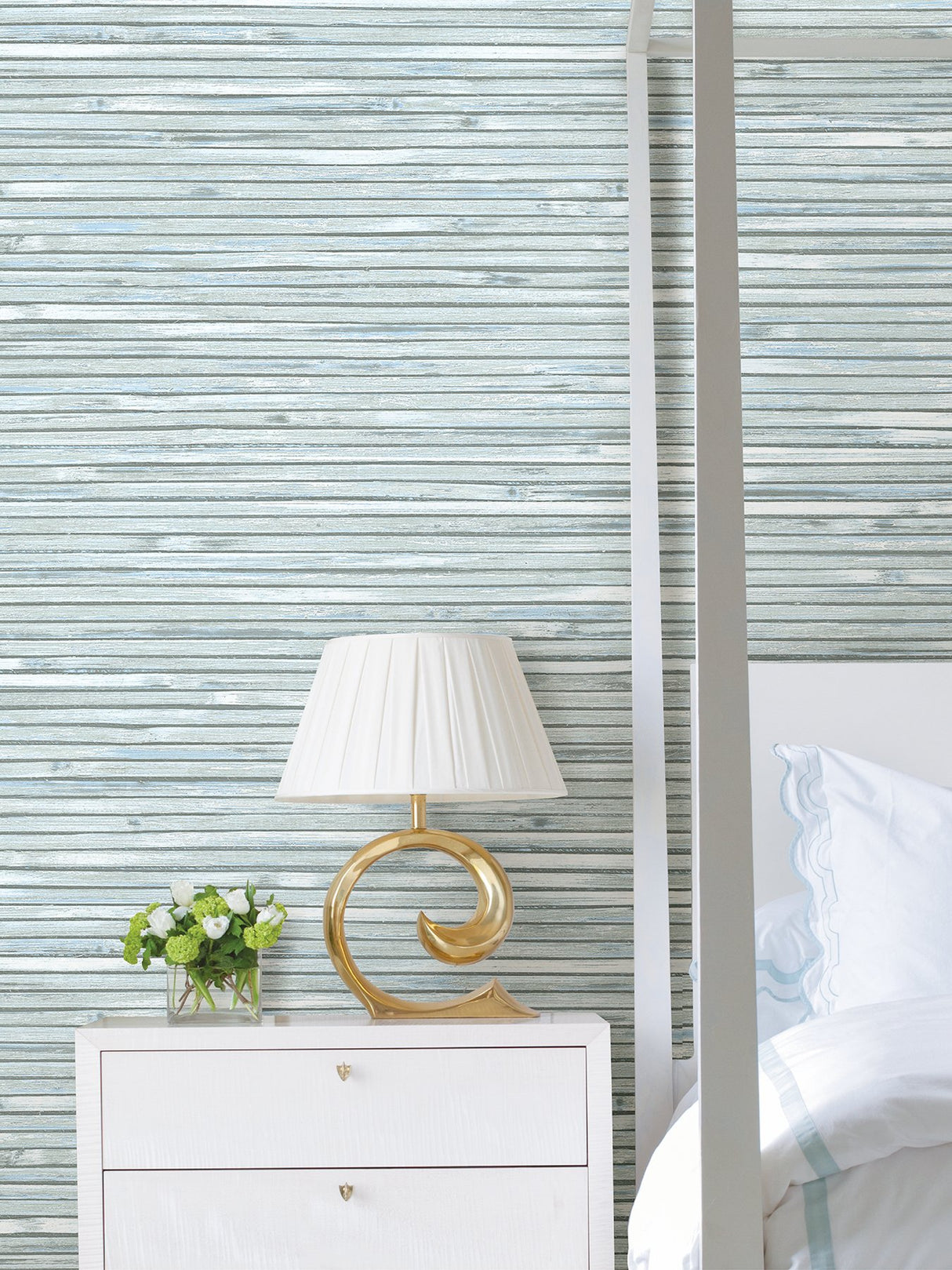 Bellport Sky Blue Wooden Slat Wallpaper with Coastal Graphic Wood Motif - A-Street Prints 2927-81312