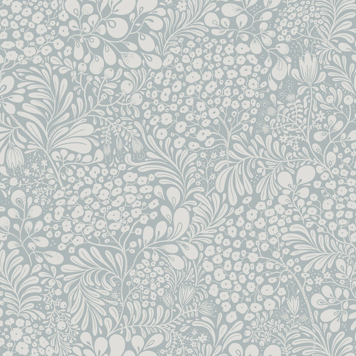 Siv Light Blue Botanical Wallpaper with Scandinavian Non Woven Design - A-Street Prints 2932-65130