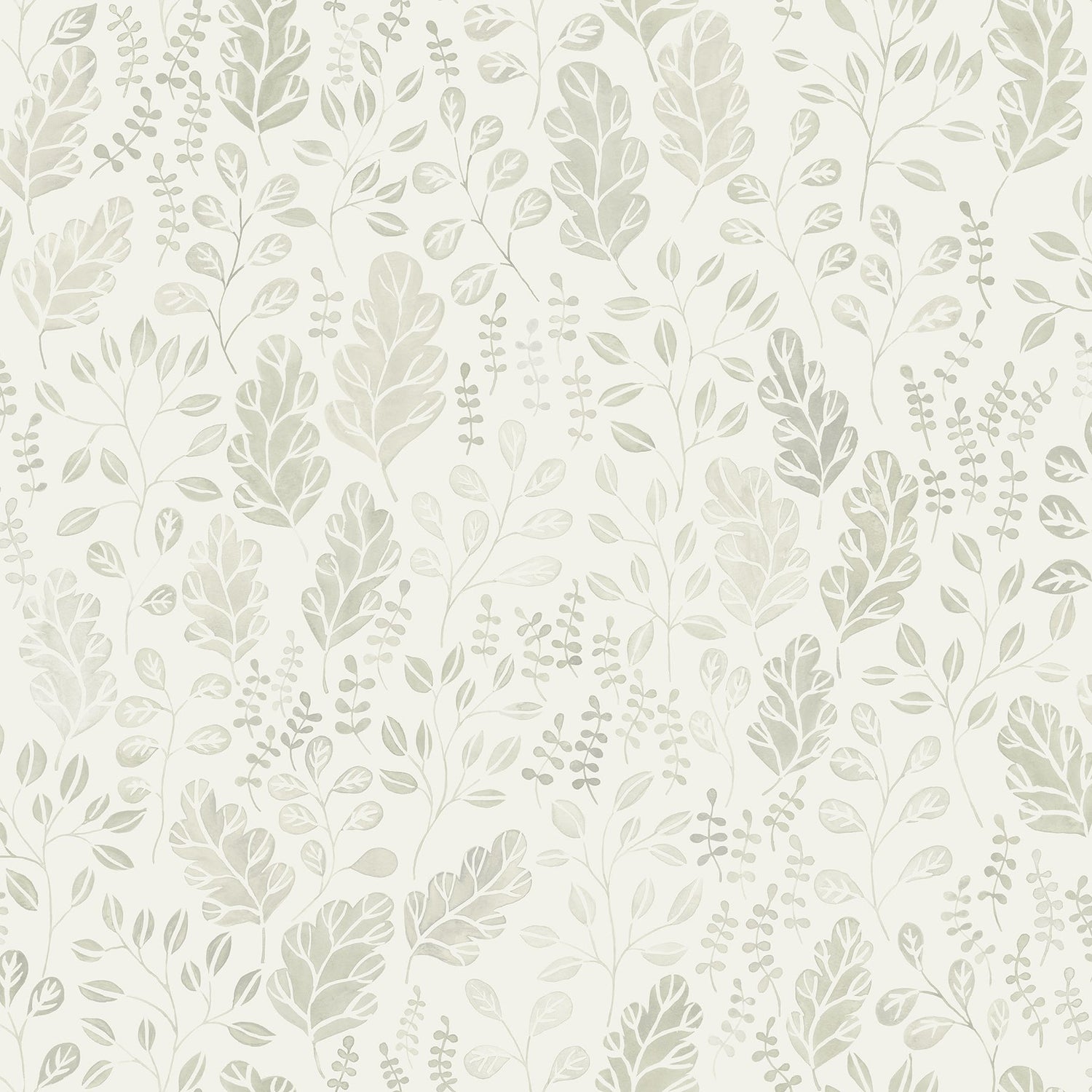 Isha Beige Leaf Wallpaper with Scandinavian Botanical Leaves Pattern - A-Street Prints 2948-27011