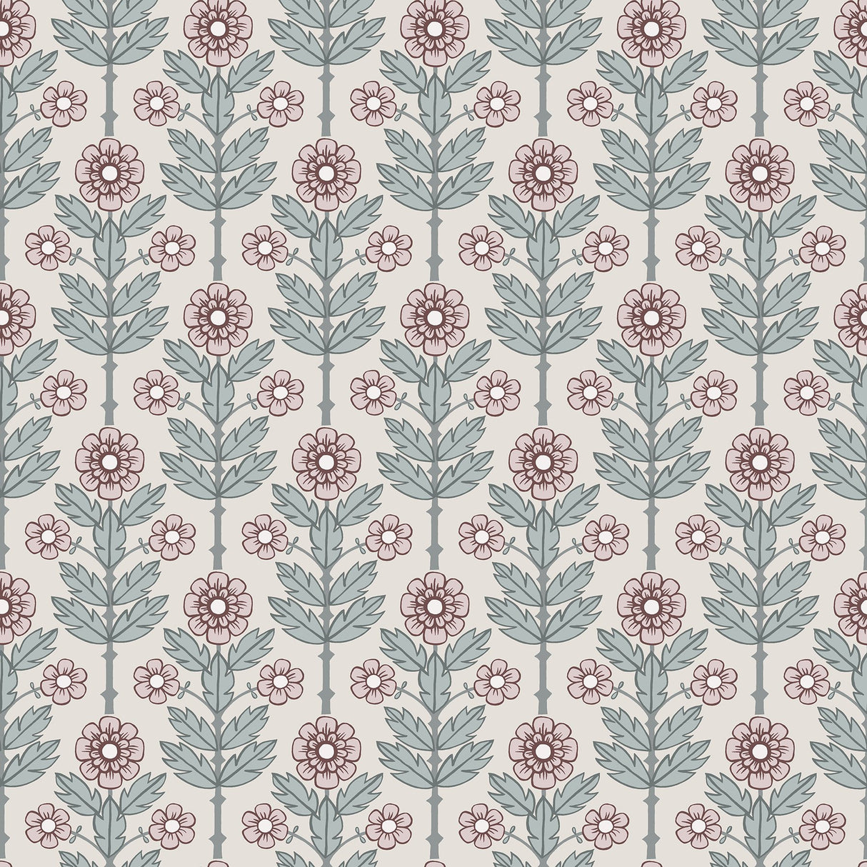 Aya Eggshell Floral Wallpaper with Scandinavian Botanical Flowers - A-Street Prints 2948-28007