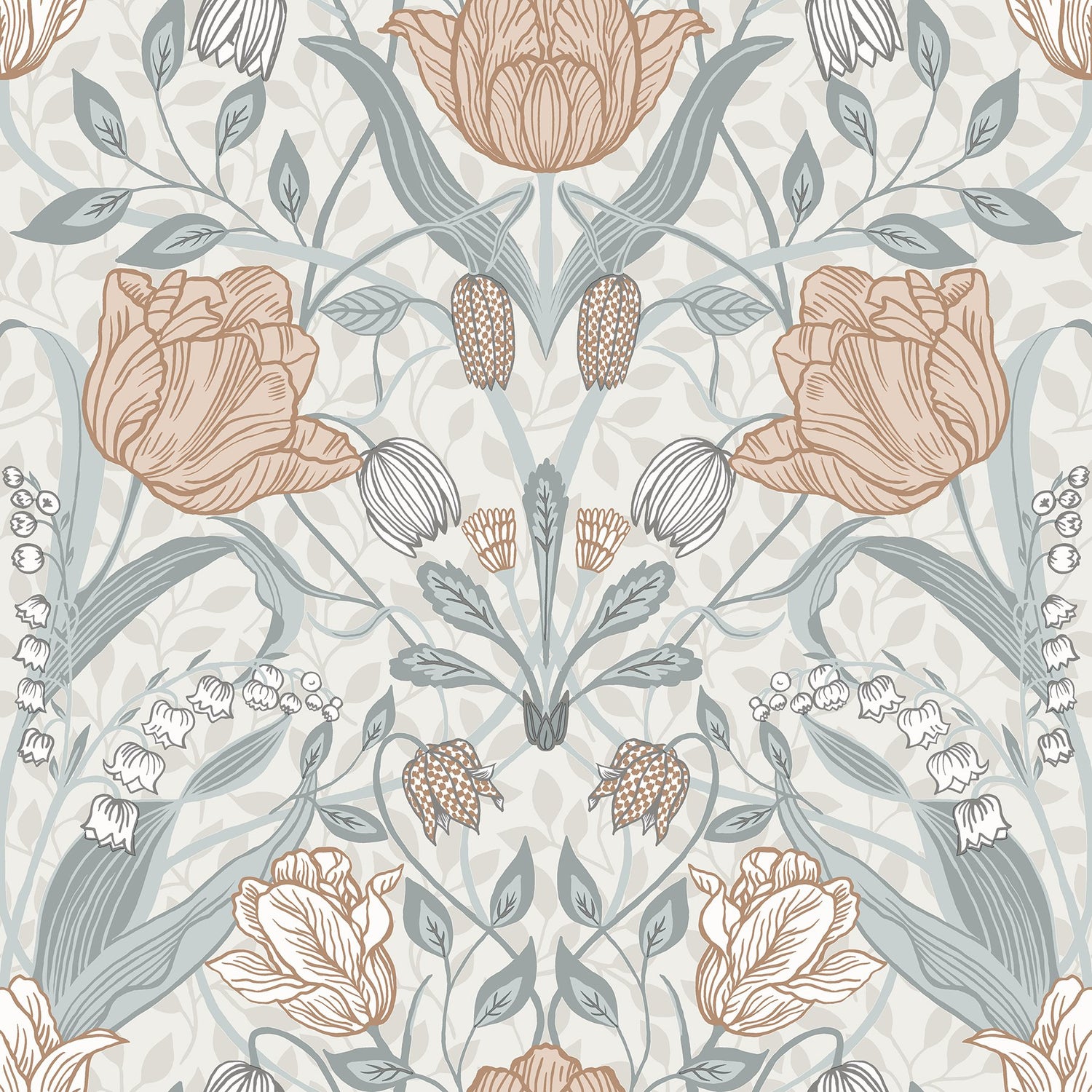 Tulipa Off White Floral Wallpaper with Scandinavian Botanical Flowers - A-Street Prints 2948-33005