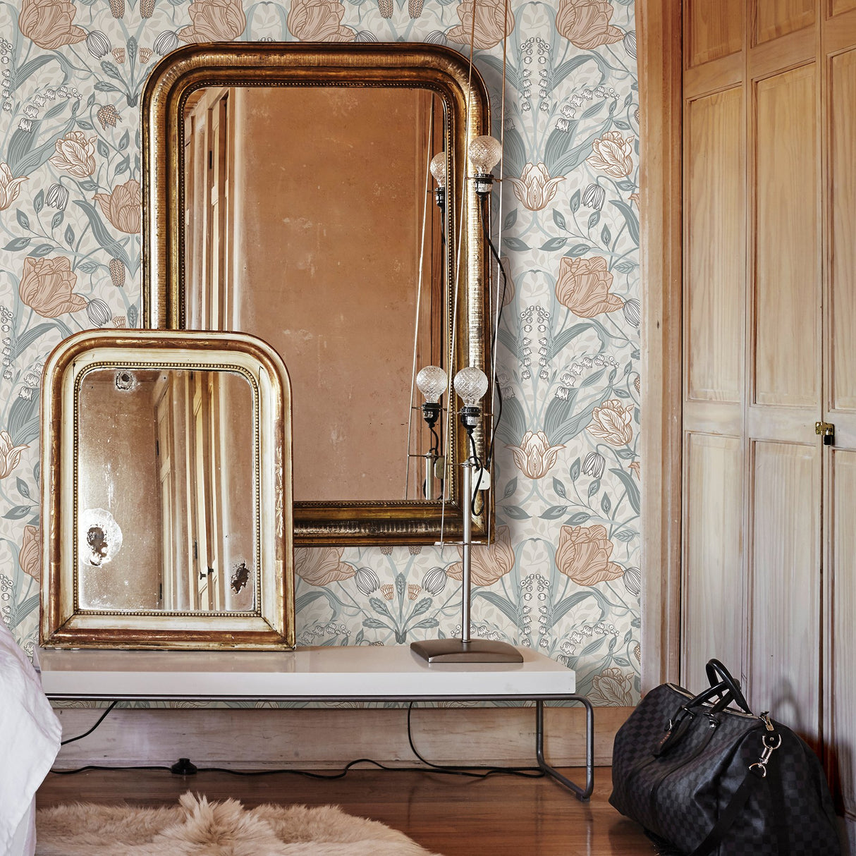 Tulipa Off White Floral Wallpaper with Scandinavian Botanical Flowers - A-Street Prints 2948-33005