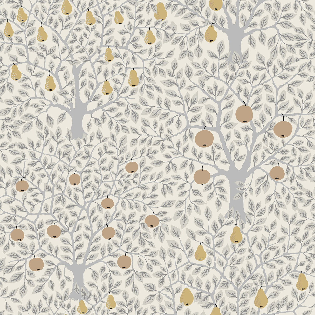 Pomona Light Grey Fruit Tree Wallpaper with Eclectic Botanical Trees Motif - A-Street Prints 2948-33012