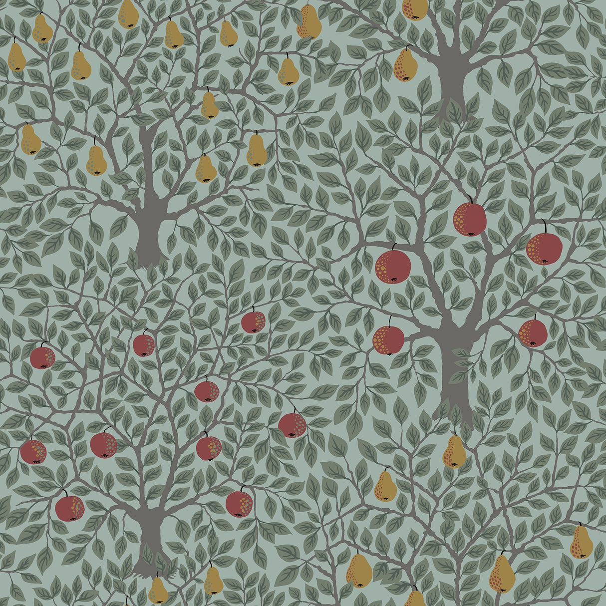 Pomona Green Fruit Tree Wallpaper with Eclectic Botanical Trees Motif - A-Street Prints 2948-33014