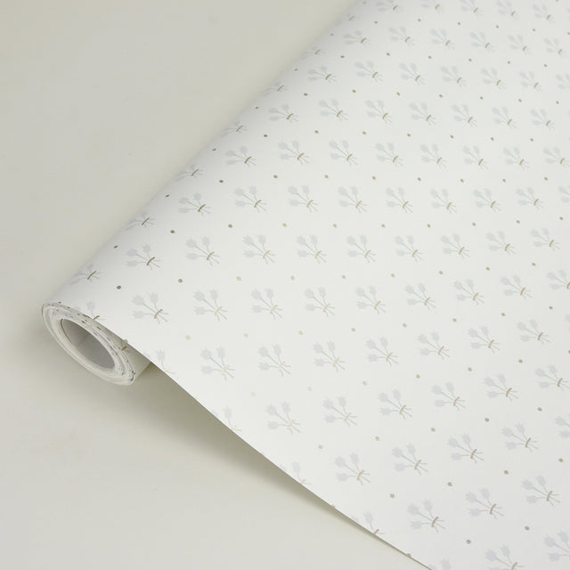 Lili White Miniature Floral Wallpaper with Scandinavian Botanical Tulip Motif - Brewster 2948-33026