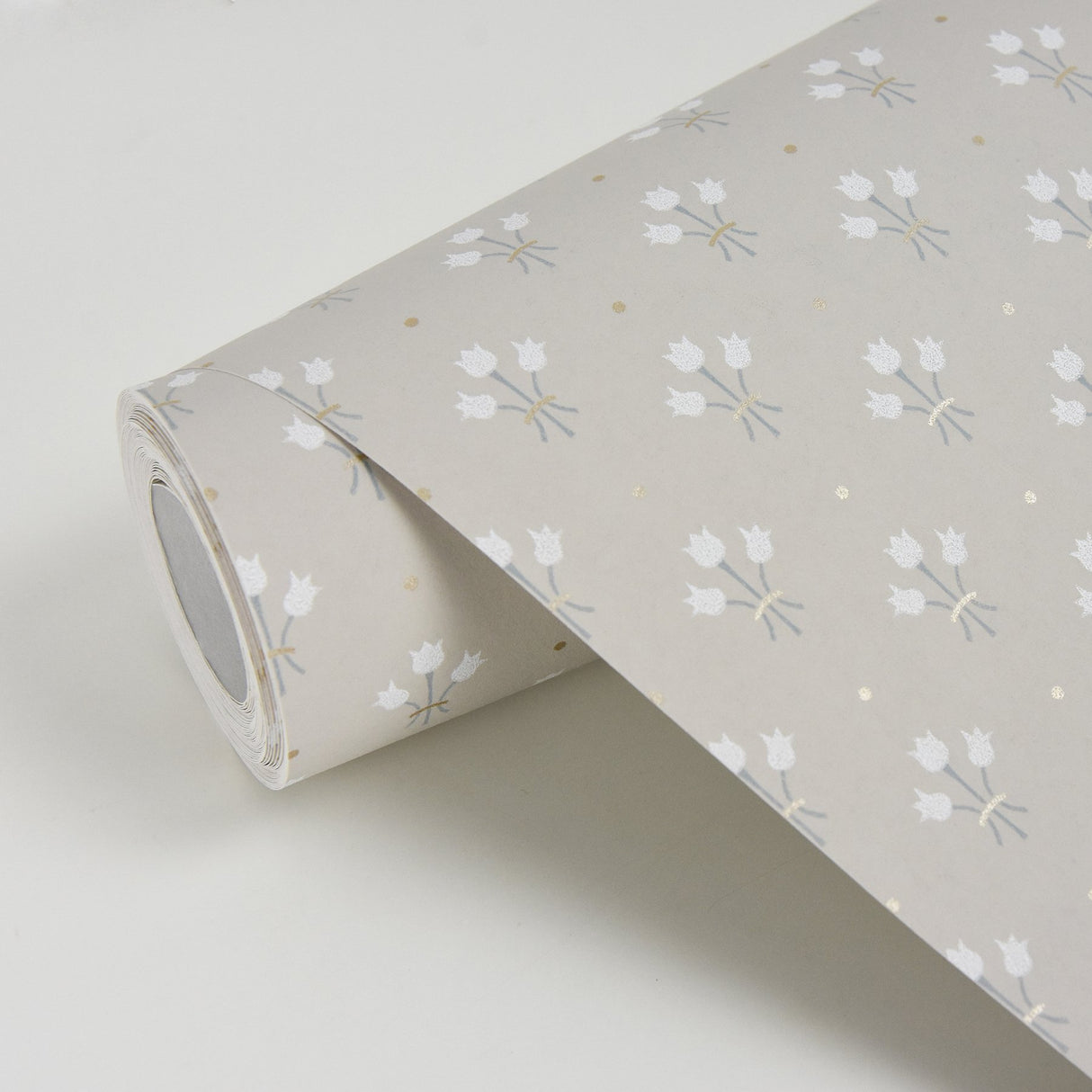 Lili Beige Miniature Floral Wallpaper with Scandinavian Tulip Motif - A-Street Prints 2948-33027