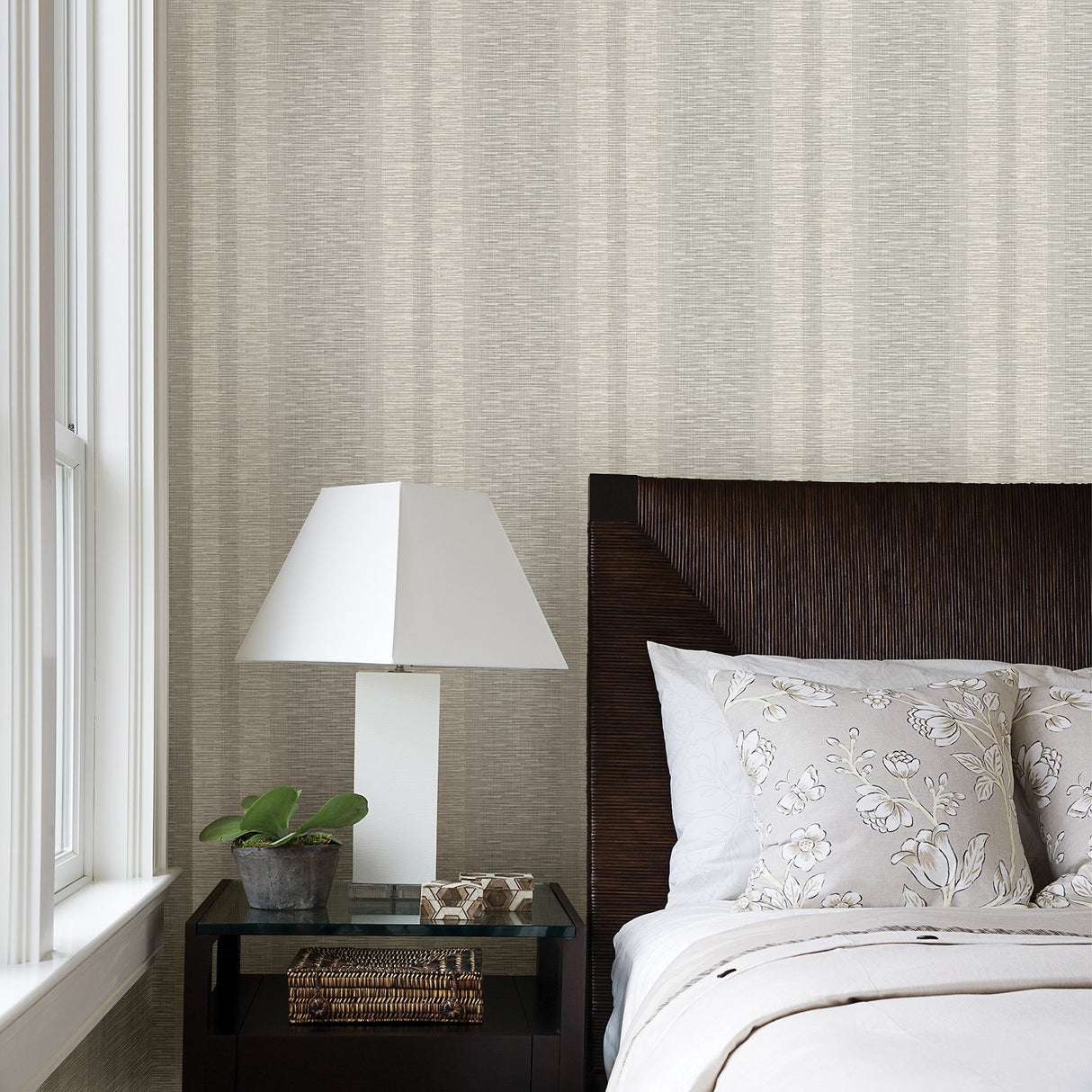 Pezula Bone Texture Stripe Wallpaper with Modern String Effect in Neutral Stripes - A-Street Prints 2949-60106