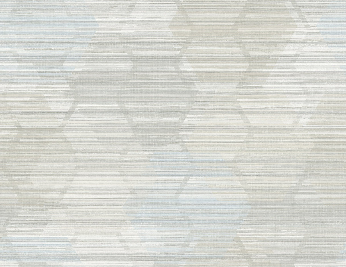 Jabari Grey Geometric Faux Grasscloth Wallpaper with Modern Honeycomb Motif - A-Street Prints 2949-60502