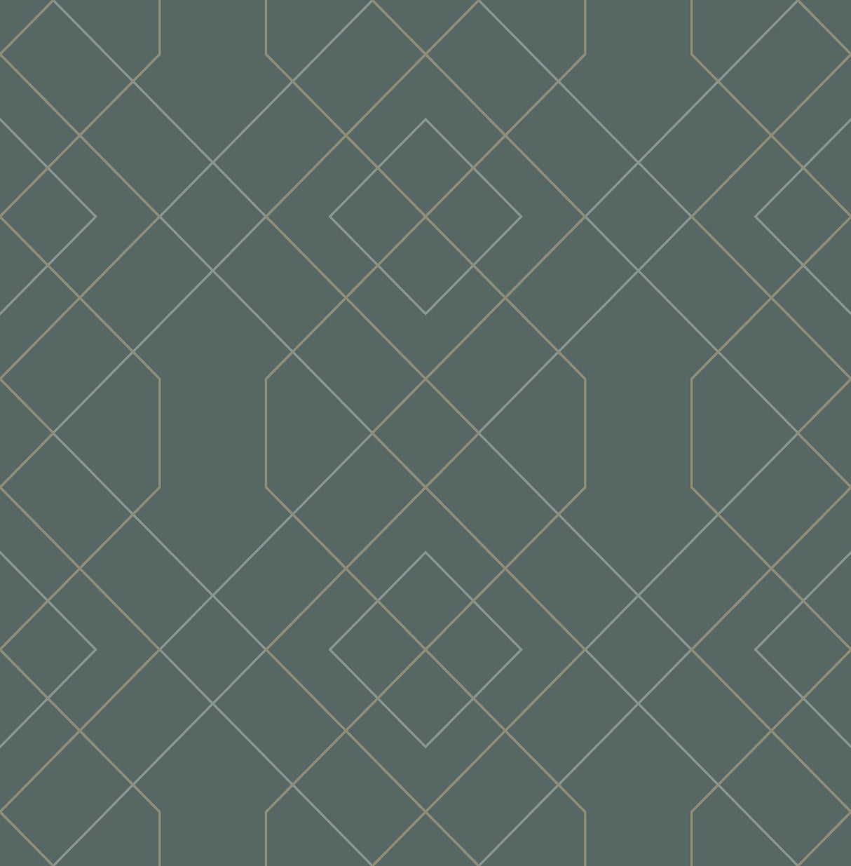 Ballard Teal Geometric Wallpaper with Gold Metallic Linework - A?Street Prints 2964-25911