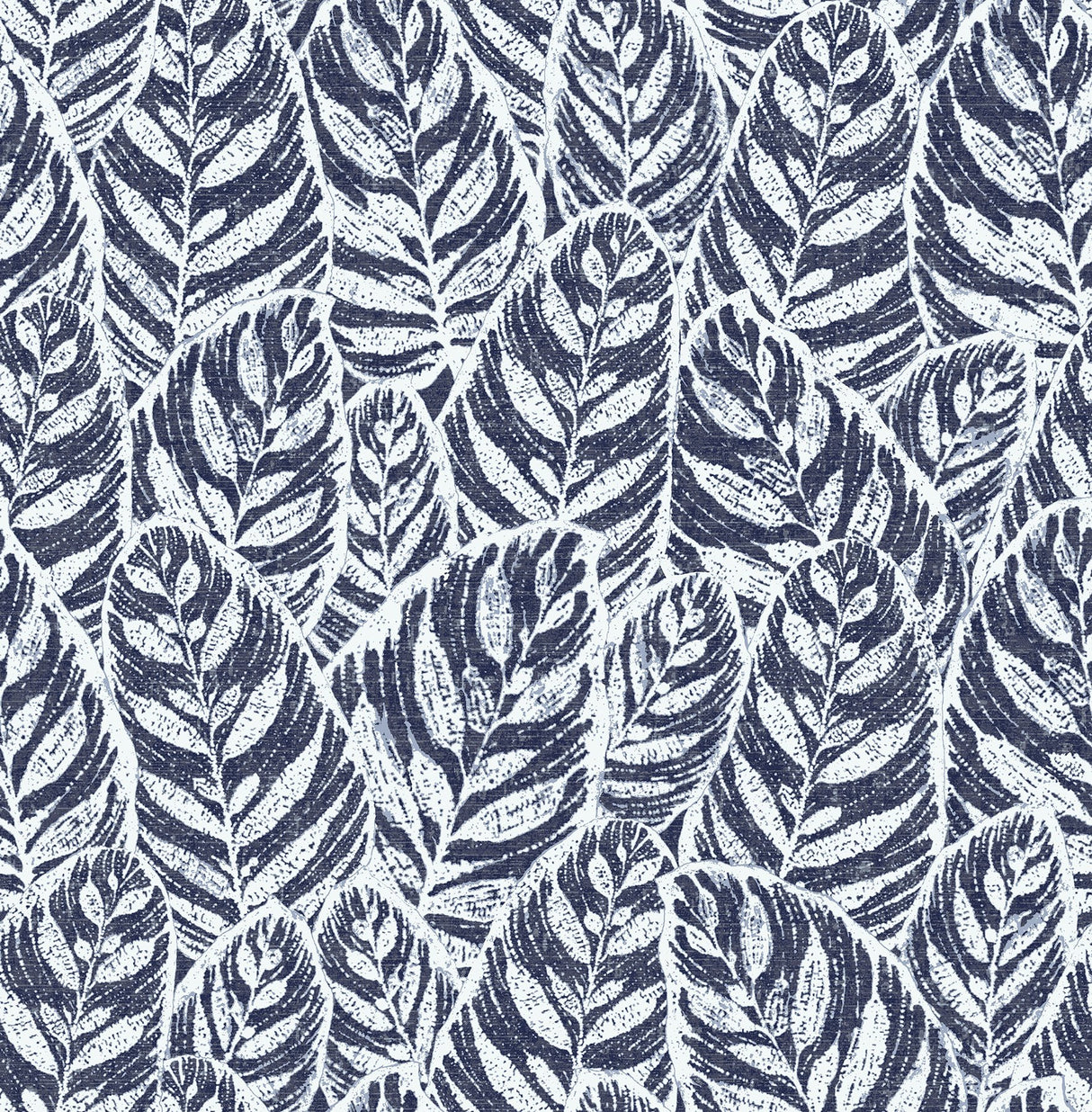 Del Mar Indigo Botanical Blue Textured Wallpaper - A-Street Prints 2964-25921
