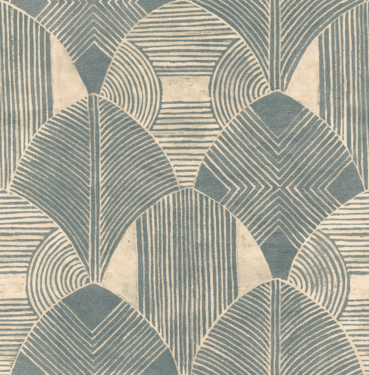 Westport Teal Geometric Wallpaper with Aztec-Inspired Bohemian Pattern - Brewster 2964-25931