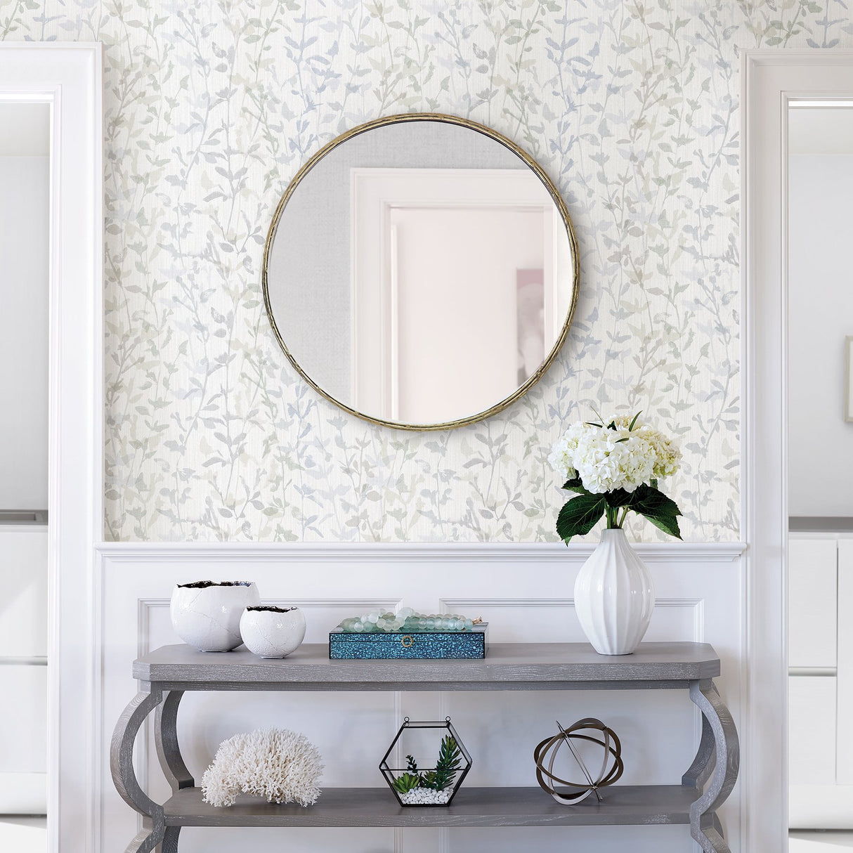 Thea Grey Floral Trail Wallpaper with Textured Non Woven Abstract Trails - A?Street Prints 2964-25935