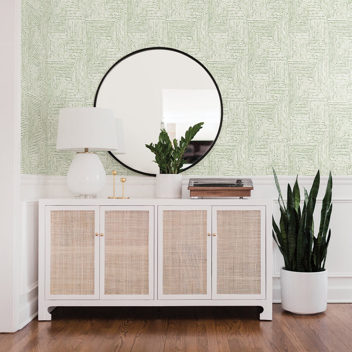 Merritt Green Geometric Wallpaper with Raised Ink - A-Street Prints 2964-25954